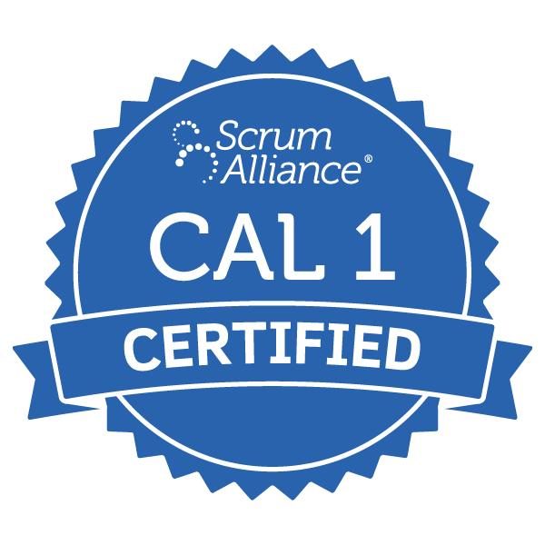 Zertifizierungssiegel für CAL 1 von der Scrum Alliance.